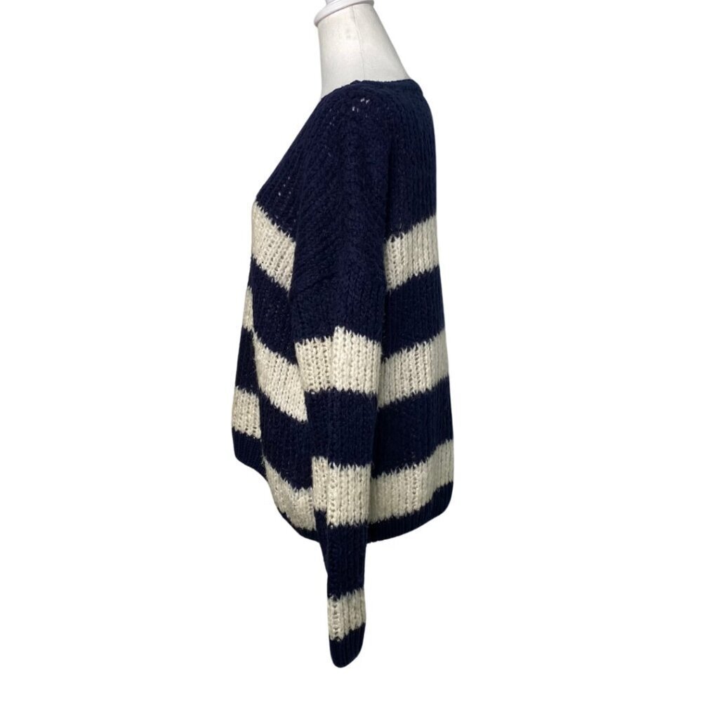 Tommy Hilfiger Women's Navy and White Striped Long Sleeve Sweater, Size Small - Picture 4 of 9